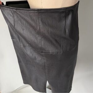 NWT Lamb Leather The Fisher Project Black Nordstrom Pencil Skirt XL Fit